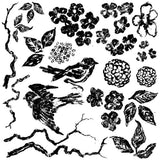 Birds Branches Blossoms 12×12 Decor Stamp™